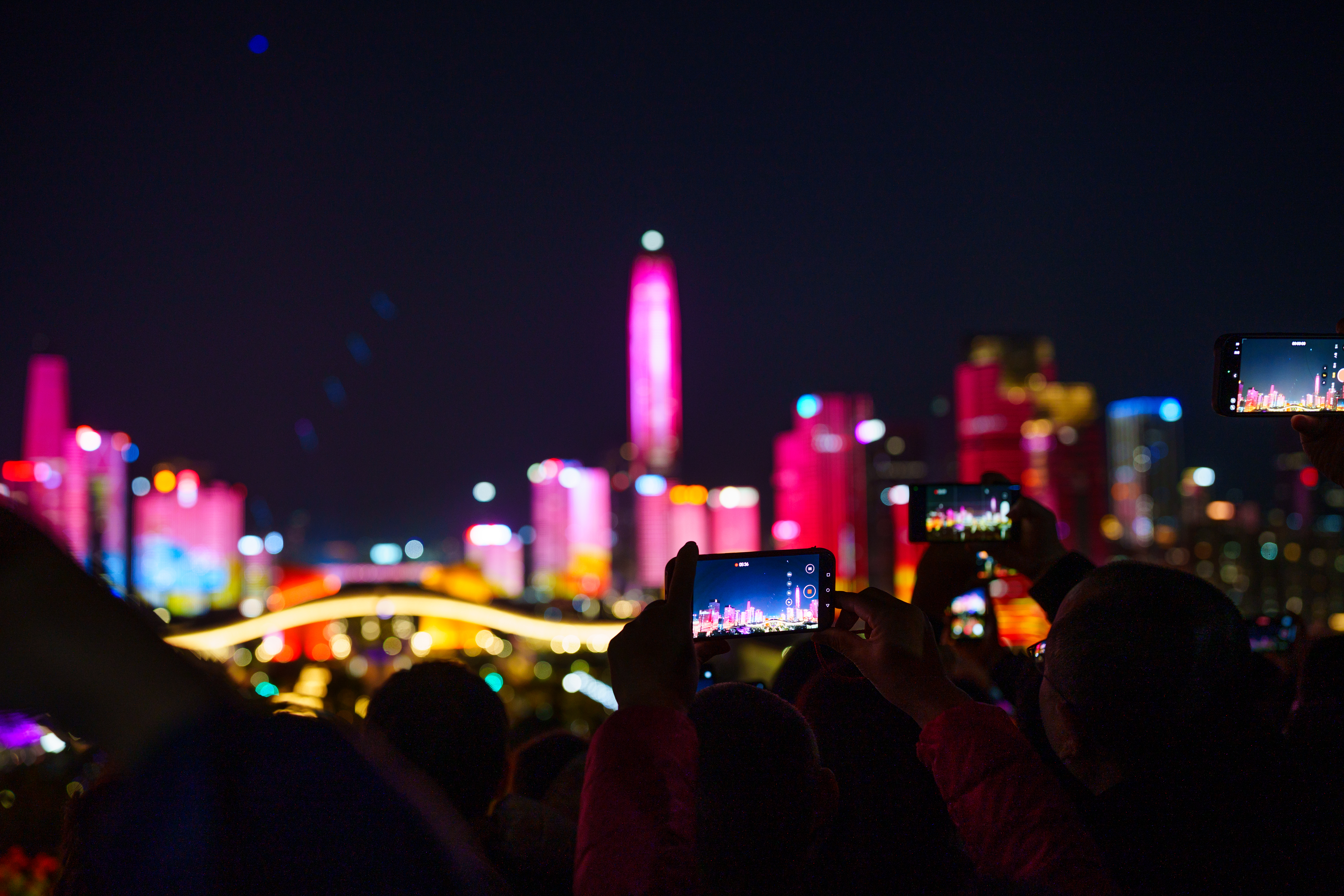 Light Show on New Year's Eve in Shenzhen