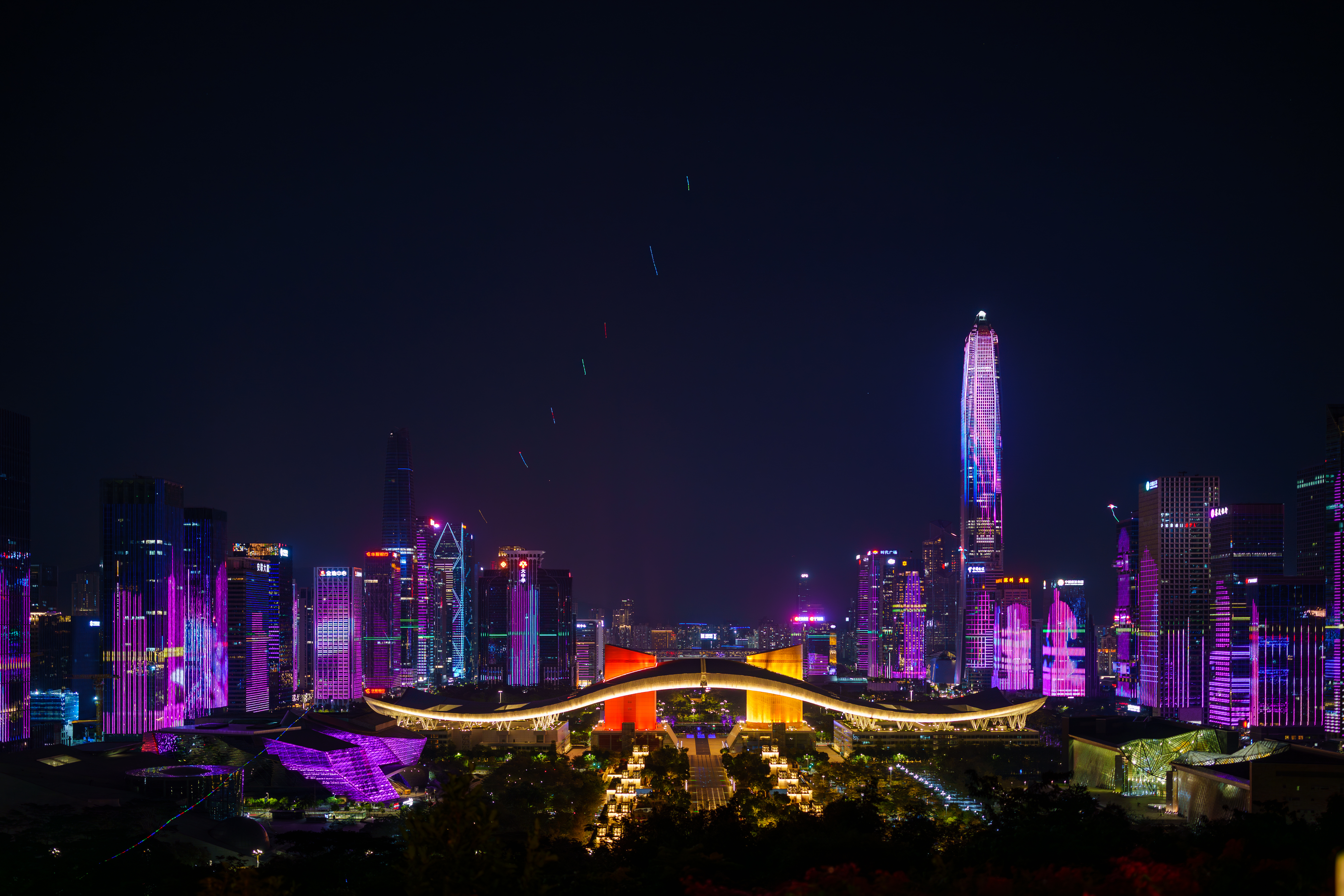 Light Show on New Year's Eve in Shenzhen